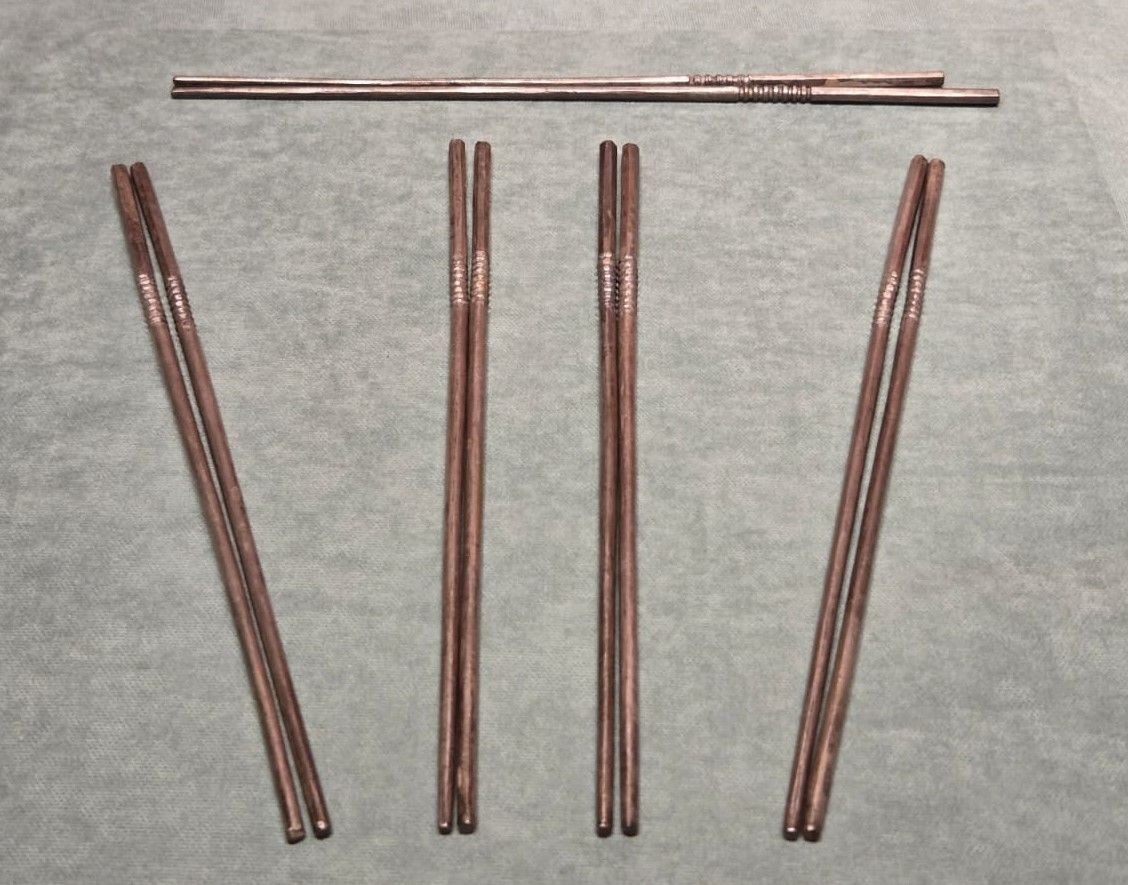 Палочки для еды, набор из 5 пар. Эпоха Юань (1271-1368), серебро