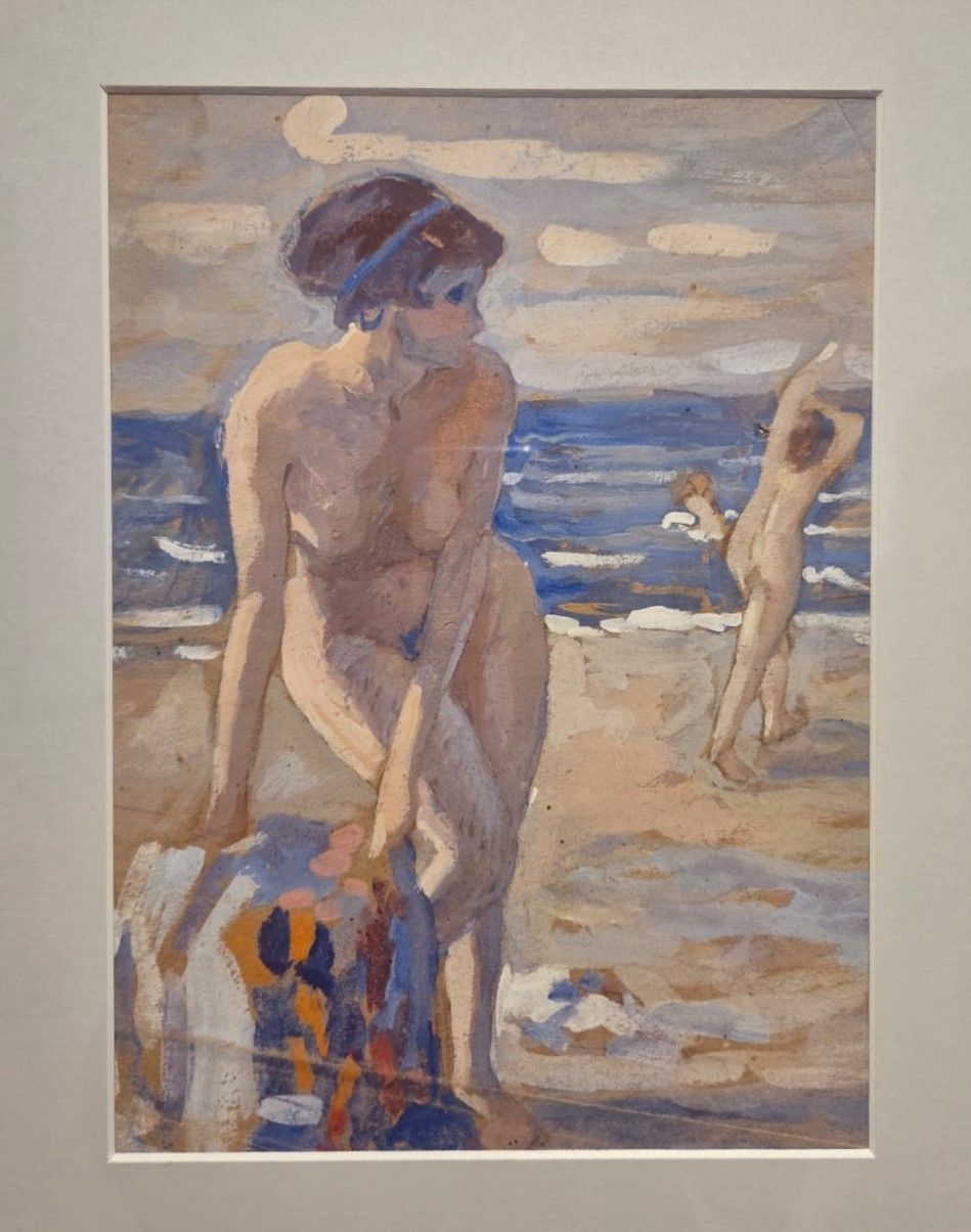 Купальщица. 1915 бумага тонированная, гуашь, белила