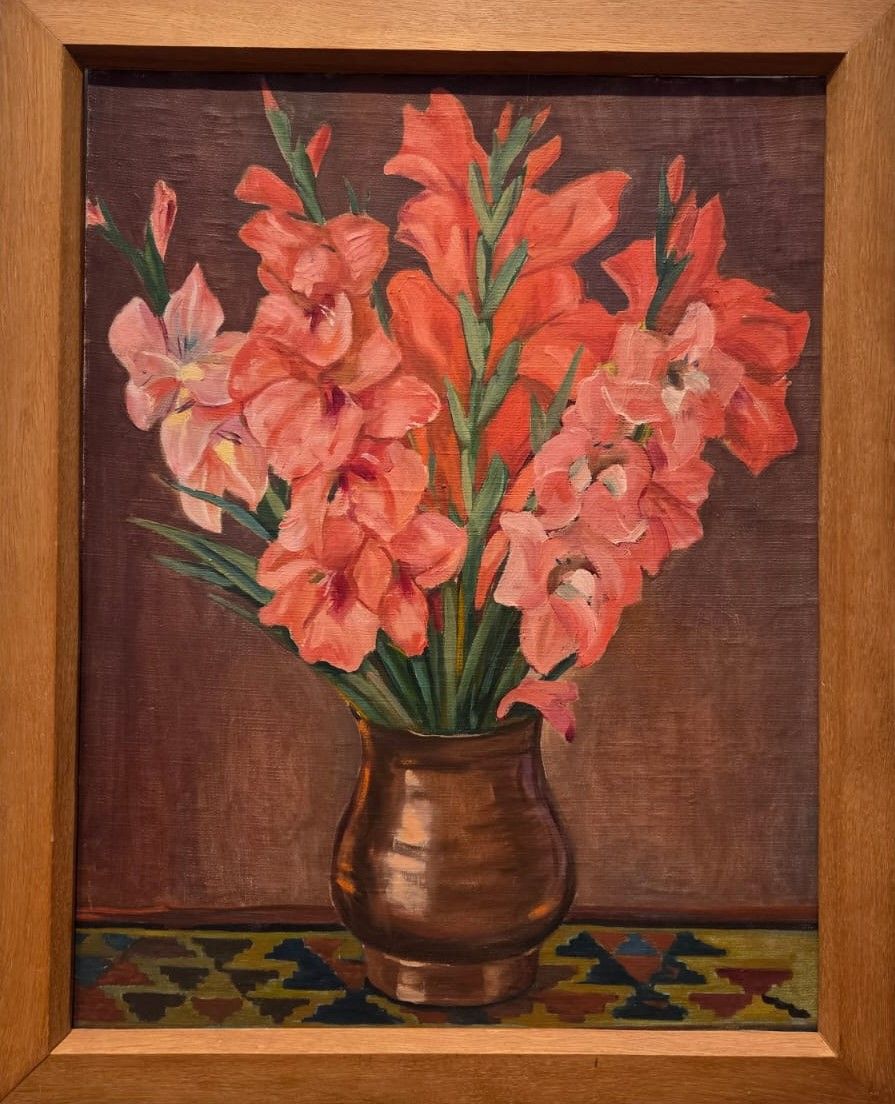 Розовые гладиолусы. 1953. холст, масло