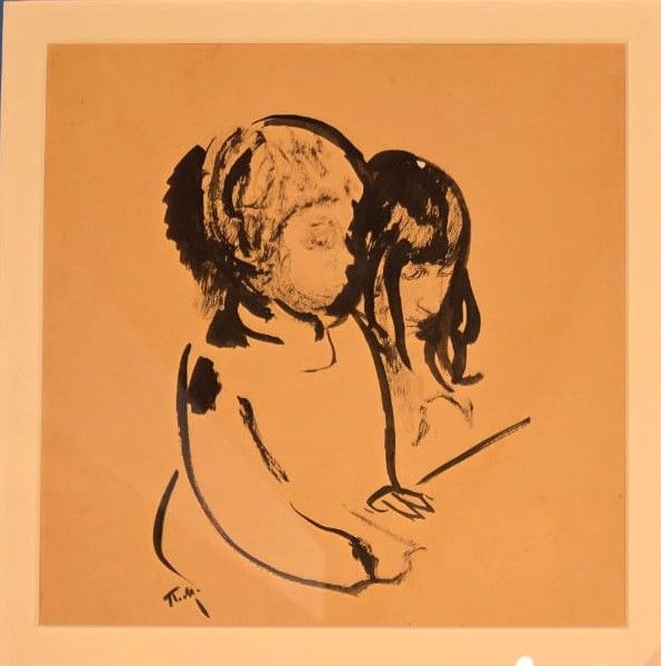 Петр Митурич. Мать и сын. 1929. Бумага, тушь, кисть
