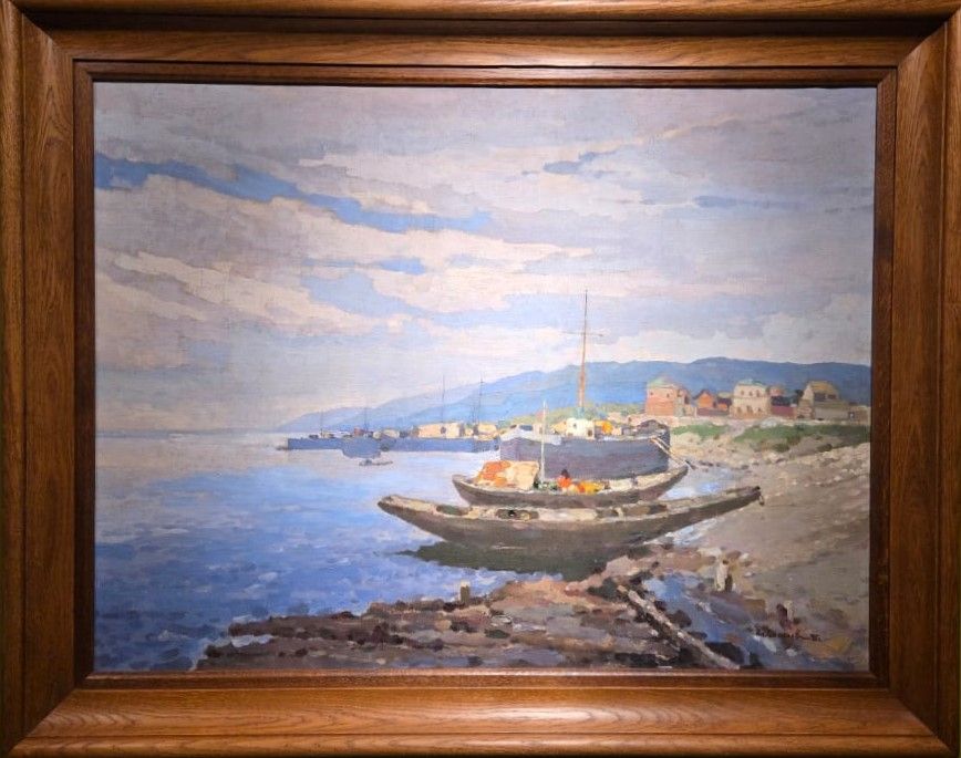 Соколов Владимир Иванович (1872-1946) Караван на Волге. Холст, темпера, масло
