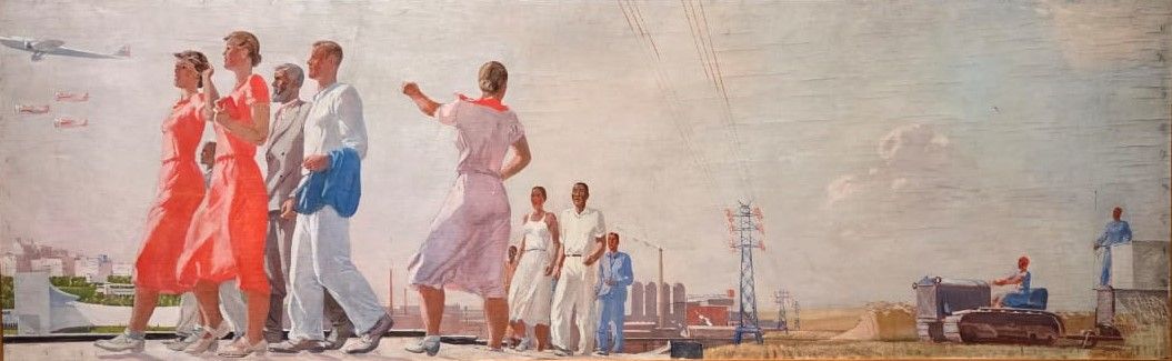 Александр Дейнека. 1937 фанера, масло
