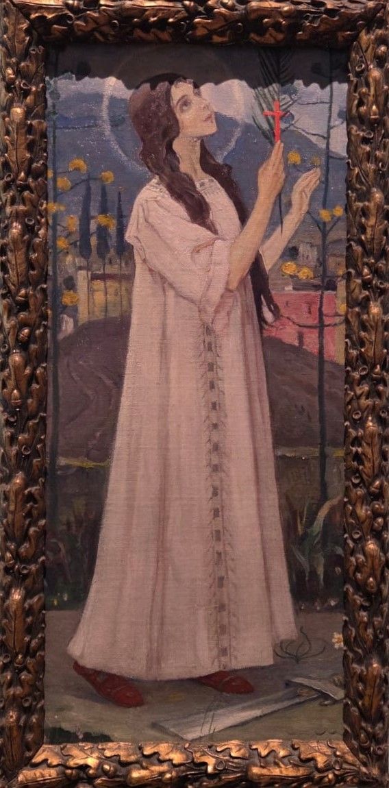 Нестеров М.В. Св.Варвара. Эскиз к росписи Владимирского собора в Киеве. 1894 холст на картоне, масло