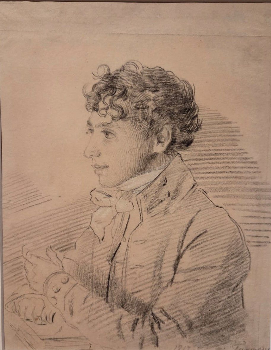 Лев Горшенков Портрет П.П.Веденецкого 1817 бумага, итальянский карандаш, мел