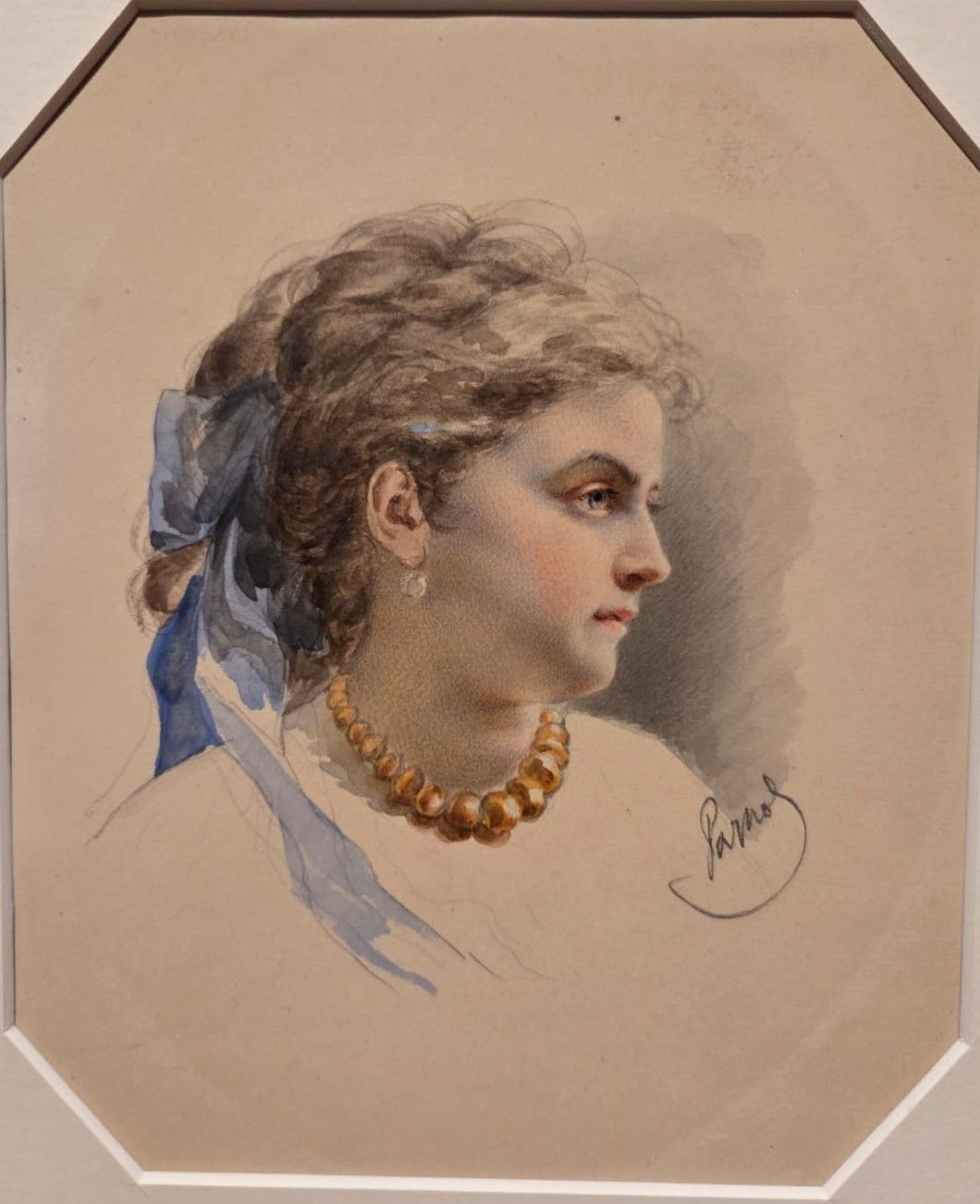 Николай Рачков. Женский портрет. 1860-1870-е. бумага, акварель, графитный карандаш