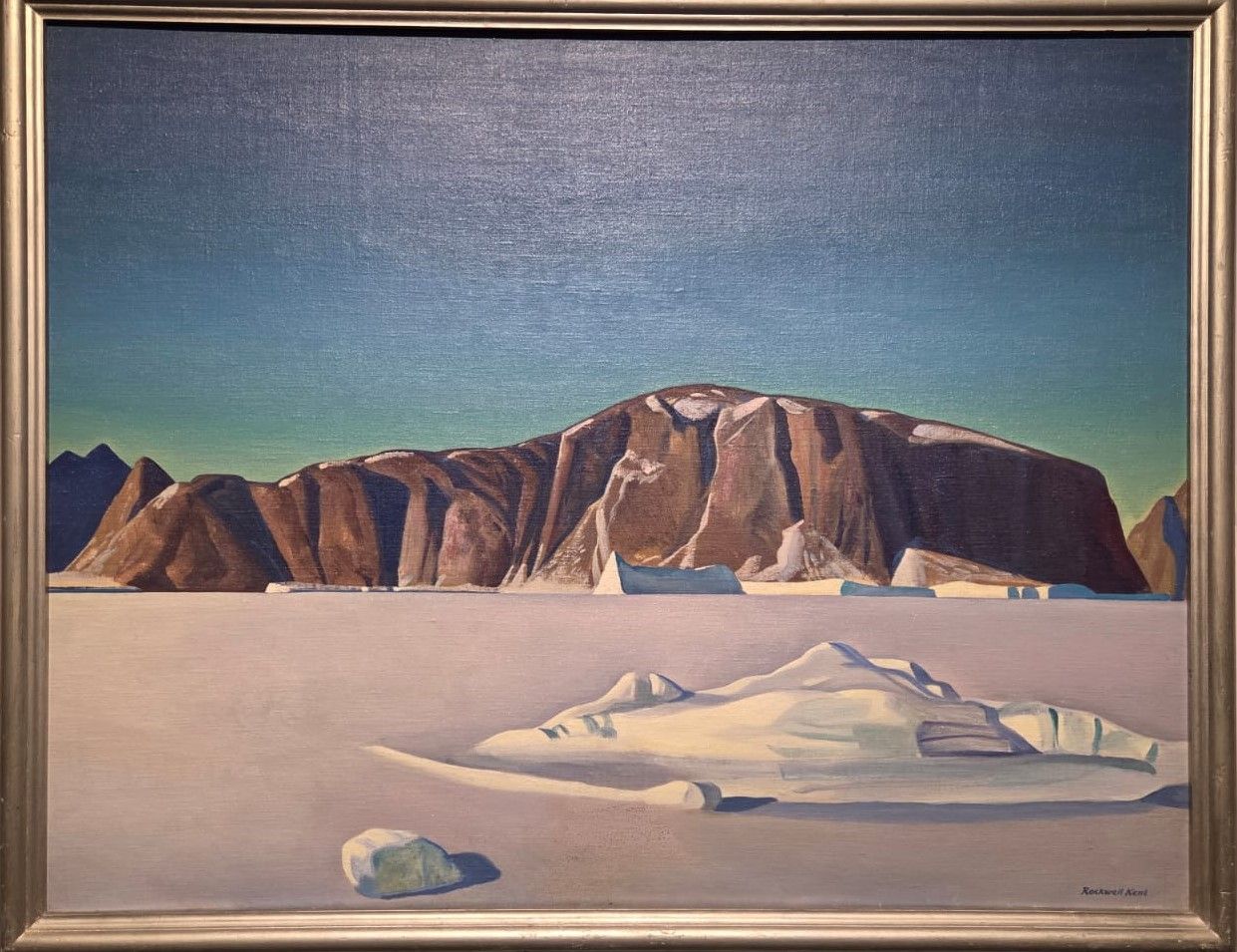 Рокуэлл Кент. Замерзший фьорд. Северная  Гренландия 1932 холст, наклеенный на фанеру, масло