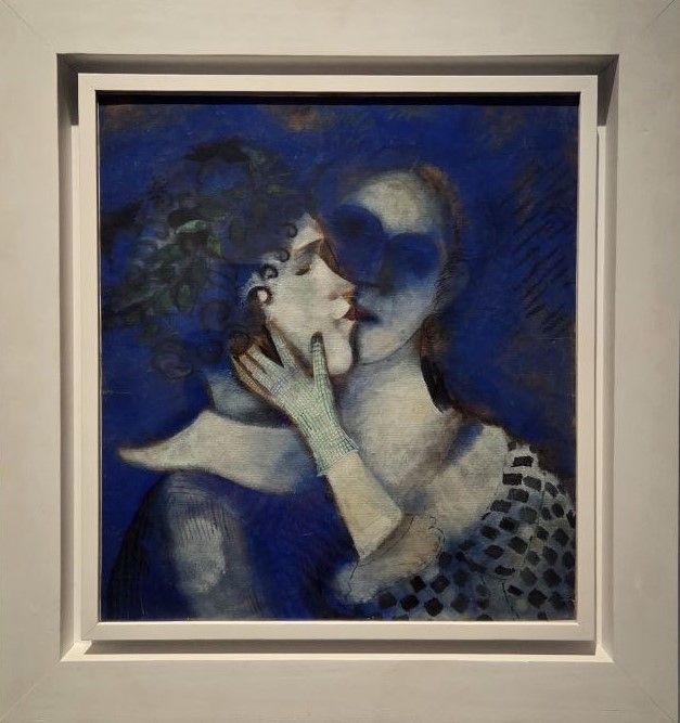 Голубые любовники. 1914 бумага на картоне, масло