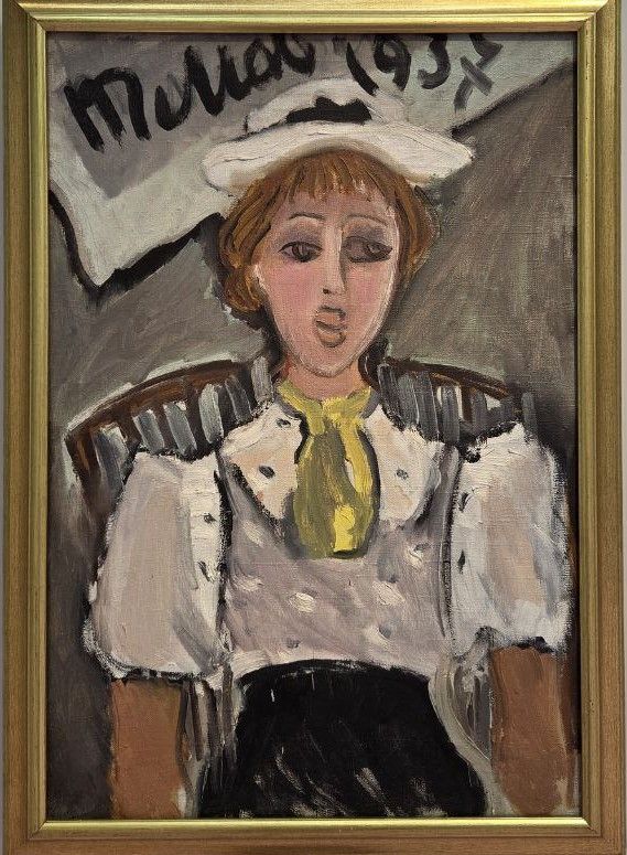 Татьяна Маврина. Девочка в белой кофточке и белой шляпке. 1937 холст, масло