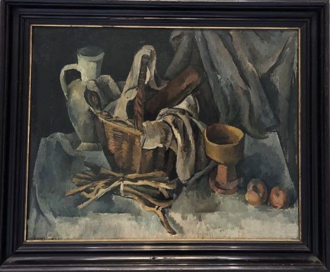 Александр Осмёркин. Натюрморт с корзиной. 1921 холст, масло