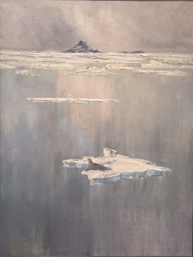 Александр Меркулов. Там, где спасали Нобиле. 1934  холст, масло