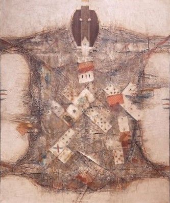 Джокер 1980 холст, темпера ПВА, коллаж