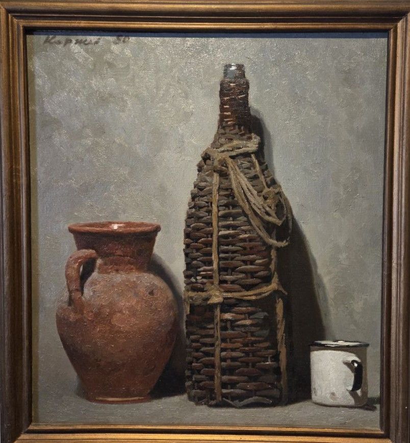 Гелий Коржев. Натюрморт с белой кружкой. 1980. холст, масло