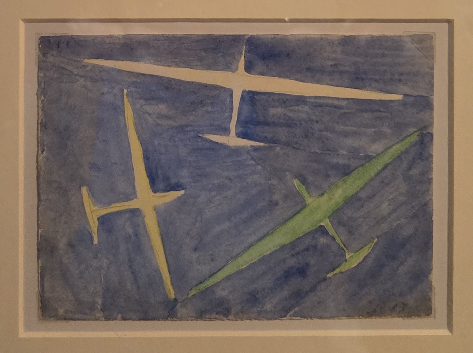 Алексей Юмашев. Самолёты 1950-е бумага, акварель