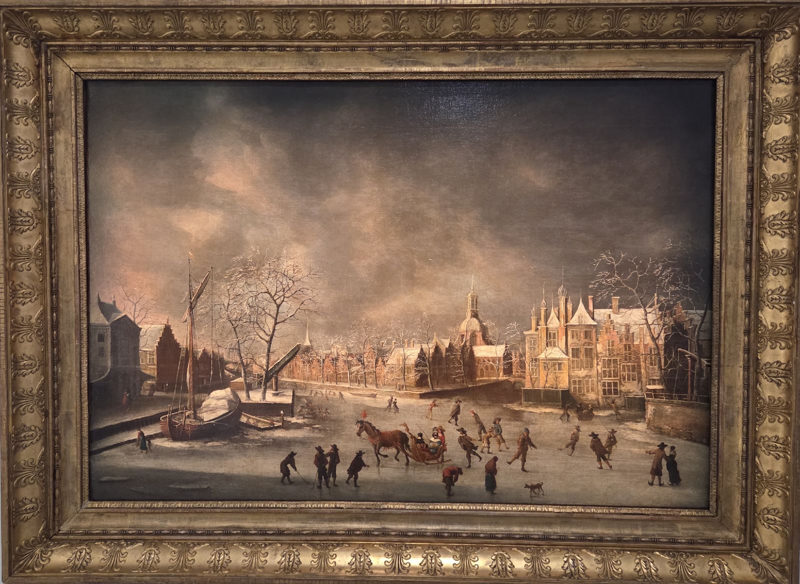 Абрахам Берстратен. Зимний вид Лейдена, 1660-е холст, масло