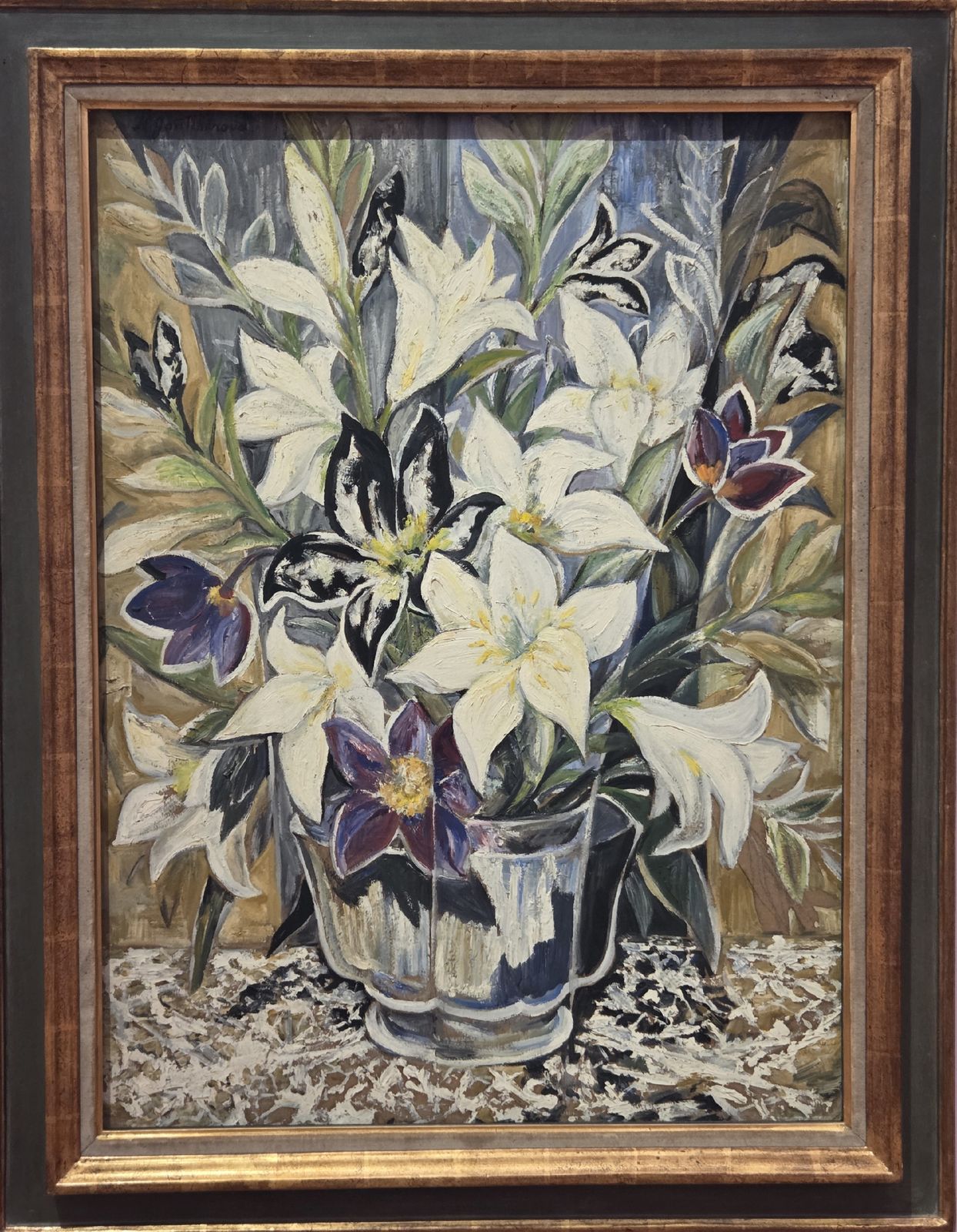 Наталия Гончарова. Лилии 1920-е картон, масло