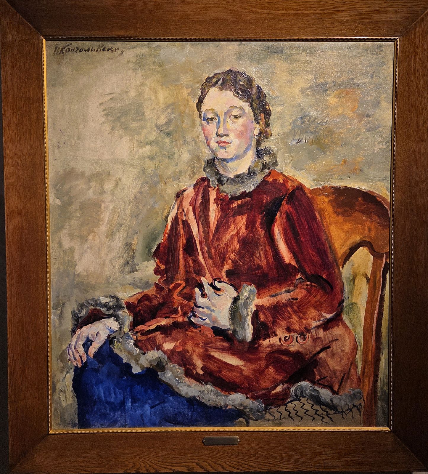 Кончаловский П.П. Девушка в бархатной шубке. 1928 г. холст, масло