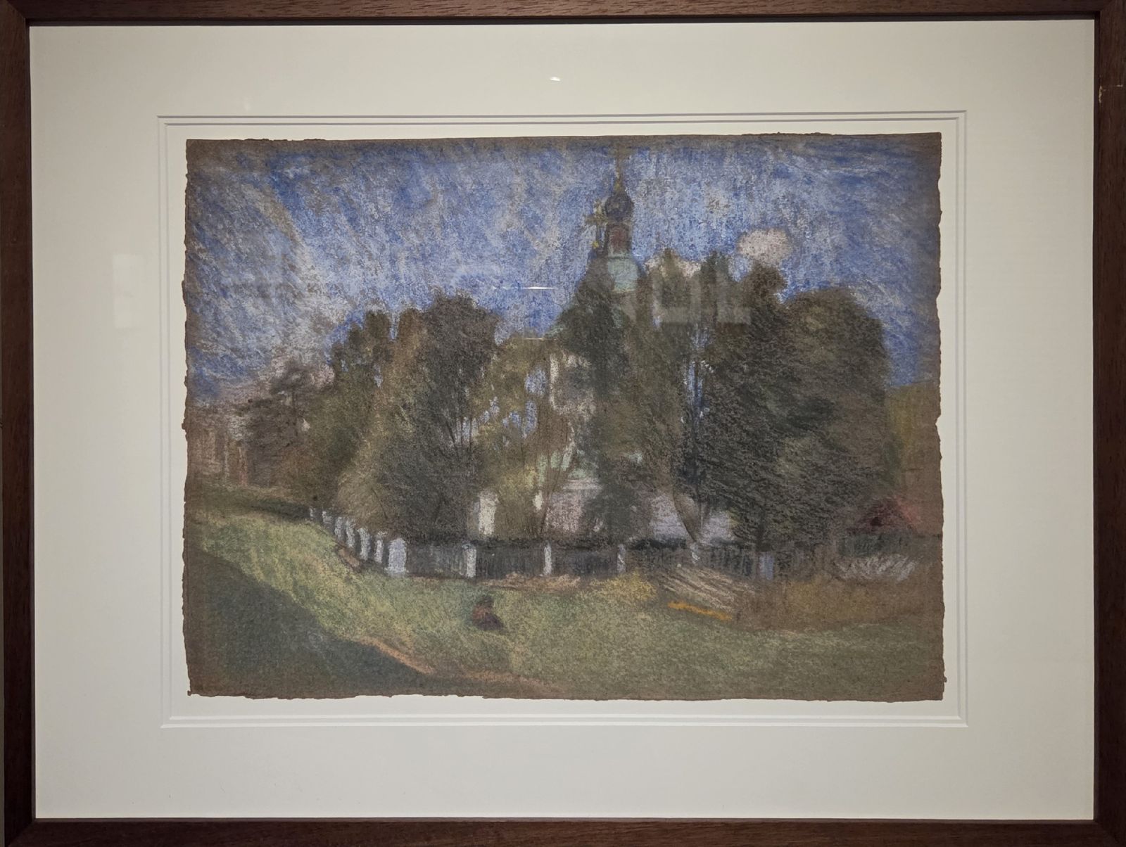 Наталия Гончарова. У церковной ограды. 1903-1905 картон, пастель