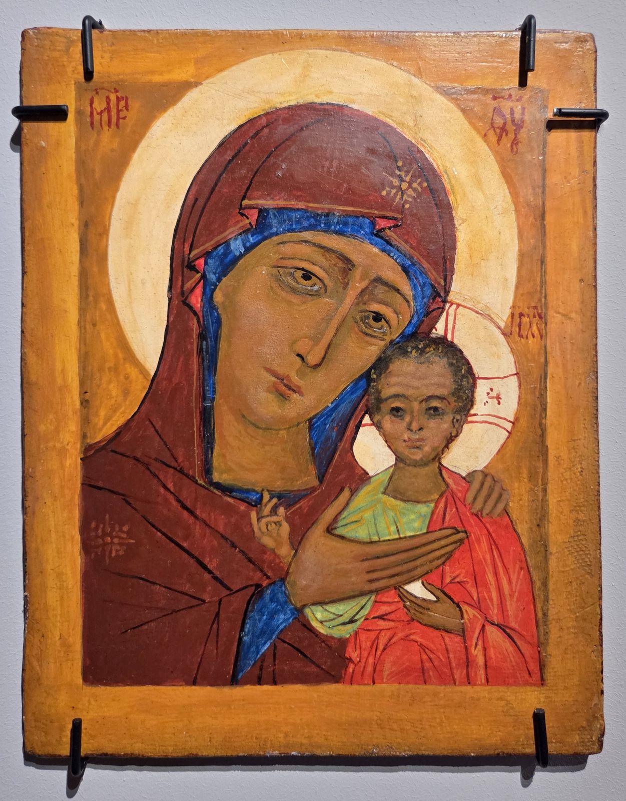 Ю.Н.Рейтлингер Икона "Богоматерь Петровская". 1970-е-1980-е фанера, левкас, темпера, олифа