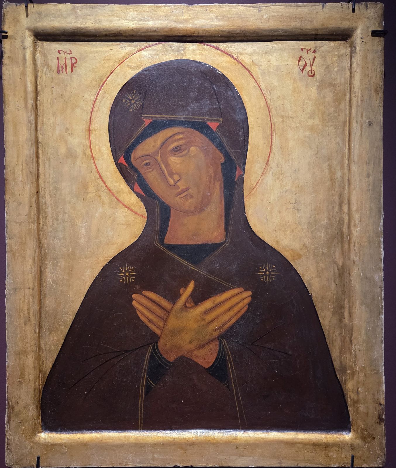 Ю.Н.Рейтлингер Икона "Богоматерь Умиление" 1930-е дерево, масло, левкас, лак