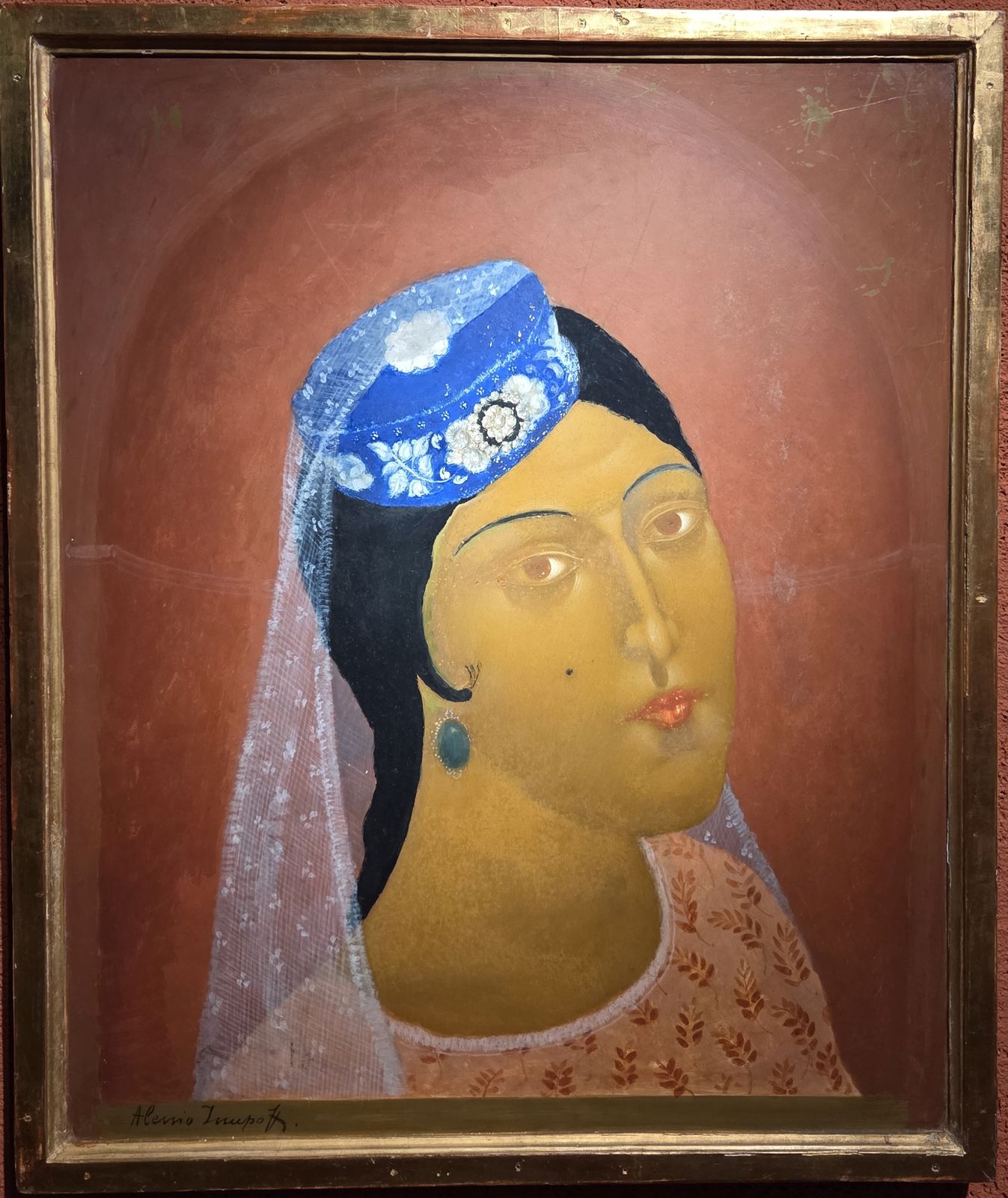 А.В.Исупов. Женщина в вуали. Узбекистан. 1921 фанера, темпера