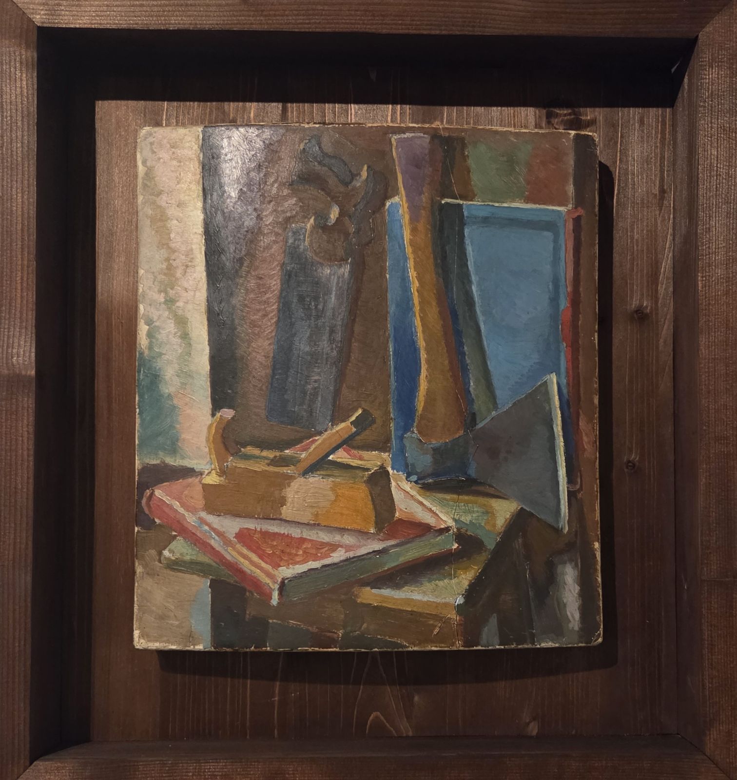 Владимир Фаворский. Натюрморт с инструментом. 1926 дерево, левкас, масло