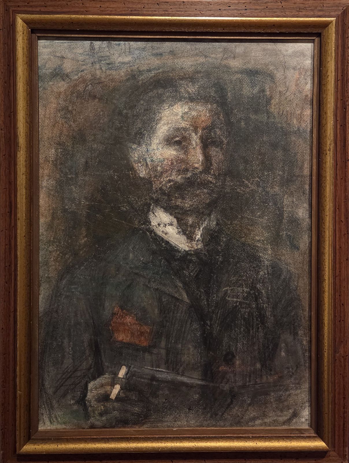 Михаил Врубель. Автопортрет. 1904-1905 бумага, пастель, уголь, коллаж